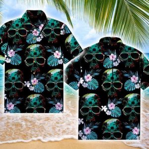 Beach Shirt Shop From 1000 Unique Skull Cool Tropical Full Hawaiian Shirt