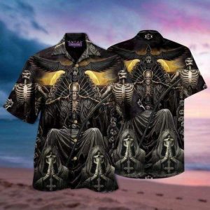 Beach Shirt Shop Hawaiian Aloha Shirts Grim Reaper Dark Skull