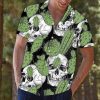 Beach Shirt Shop Skull And Cactus Hawaiian Aloha Shirt