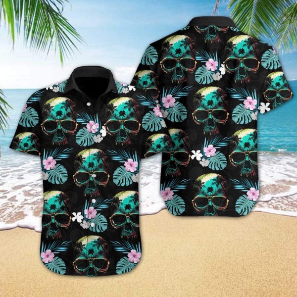 Beach Shirt Shop Skull Cool Tropical Full Hawaiian Shirts