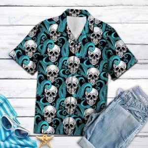 Beach Shirt Skull Octopus Cool Hawaiian Shirts-