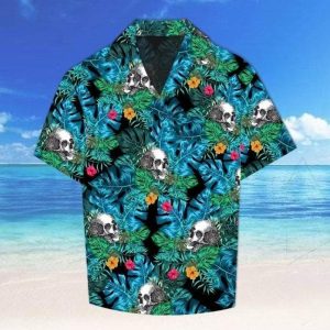 Beach Vibe Skull Summer Tropical Hawaiian Aloha Shirt 1308h Gifts With Skulls On Them
