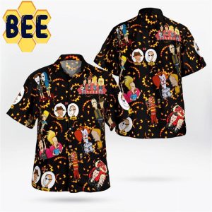 Beavis And Butt Head Horror Characters Halloween Hawaiian Shirt-1