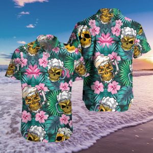 Beer Day Skull Cup Hawaiian Shirt Summer Holiday