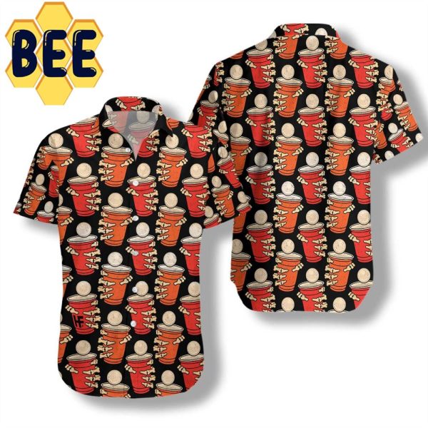 Beer Pong Party Halloween Hawaiian Shirt-1