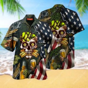 Beer Skull Hawaiian Shirt For Men Women