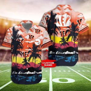 Bengals Hawaiin Shirt Cincinnati Bengals Trees Custom Hawaiian Shirt