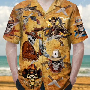 Beware The Cowboys Skull Unisex Hawaiian Shirt
