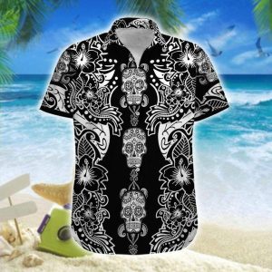 Bicycle Skull Pattern Art Hawaiian Shirt For Men Women Adult