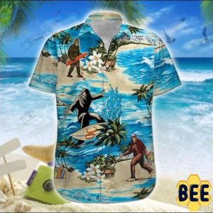 Big Foot Surfing Tropical Trending Hawaiian Shirt-1