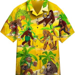 Bigfoot And Beer Hawaiian Shirt-1