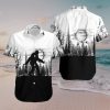 Bigfoot Black And White Hawaiian Shirt