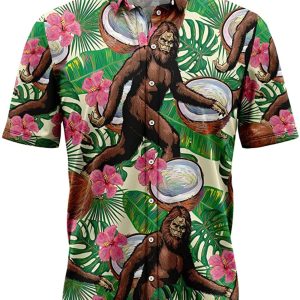 Bigfoot Funny Art Hawaiian Shirt-1