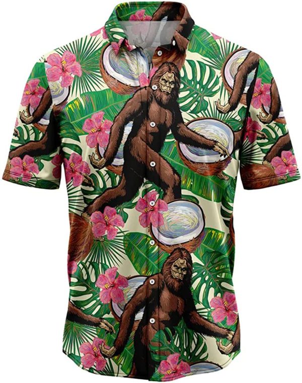 Bigfoot Funny Art Hawaiian Shirt-1