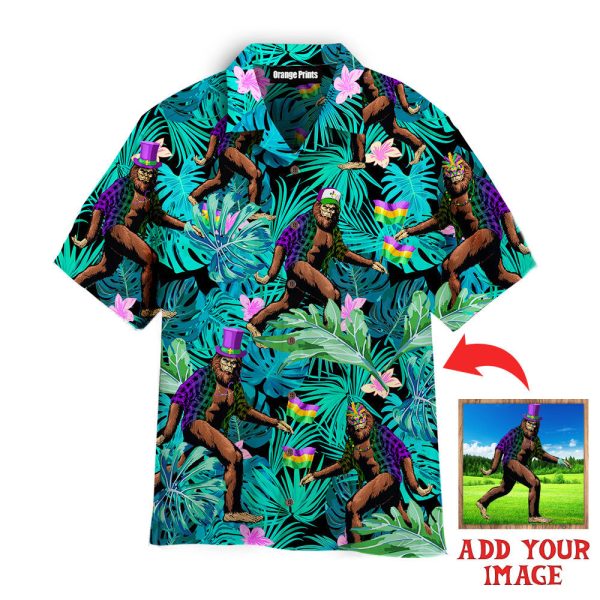 Bigfoot Happy Mardi Gras Fat Tuesday Tropical Hawaiian Shirt