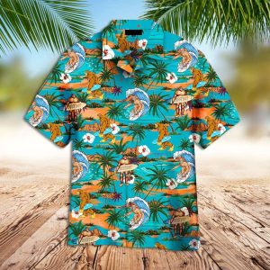Bigfoot Hawaiian Shirt Bigfoot Surfing Hawaiian Shirt