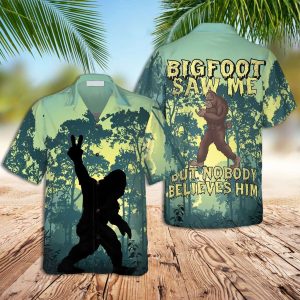 Bigfoot Hawaiian Shirt Bigfoots Saw Me Hawaiian Shirt