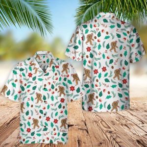 Bigfoot Hawaiian Shirt Christmas Bigfoot Sasquatch Hawaiian Shirt