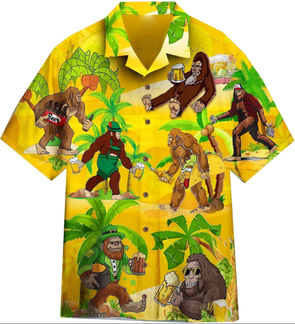 Bigfoot Sasquatch Lovers Hawaiian Summer Shirt