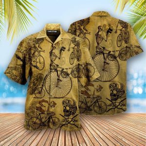 Bike Skull Born To Ride Ride To Live  Hawaiian Shirt