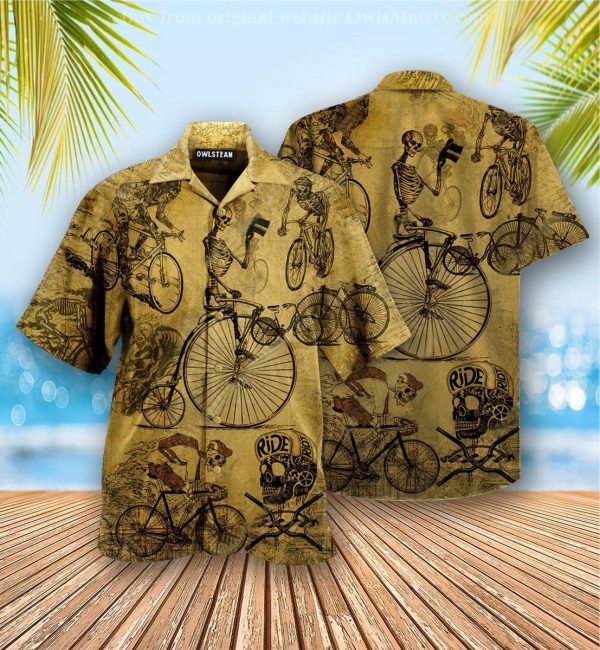 Bike Skull Born To Ride Ride To Live  Hawaiian Shirt