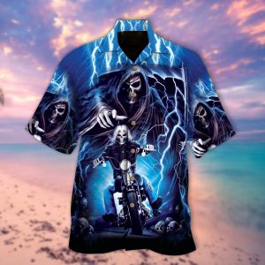 Biker Skull 2 Hawaiian Shirt