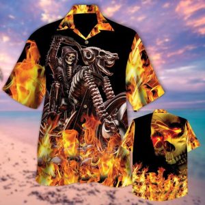 Biker Skull Hawaiian Shirt-1