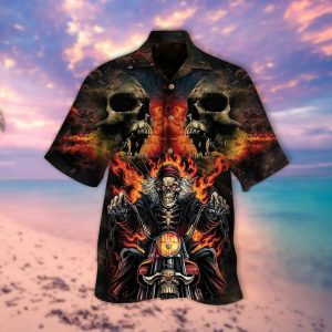 Biker Skull Hawaiian Shirt