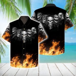 Biker Skulls Hawaiian Shirt-1