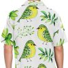 Birds Floral Birds Button Hawaiian Shirt-1