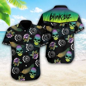 Bl Hawaiian Skull Shirt