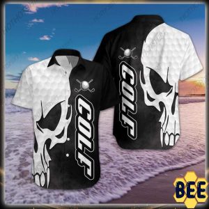 Black And White Golf Skull Trending Hawaiian Shirt-1