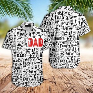 Black And White Hawaiian Shirt Hunter Father Hawaiian Shirt