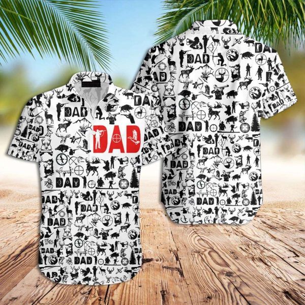 Black And White Hawaiian Shirt Hunter Father Hawaiian Shirt