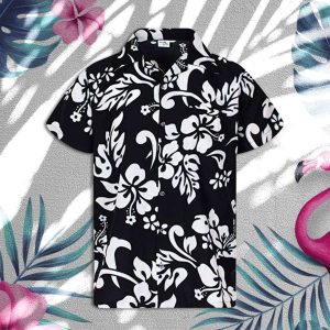 Black And White Hawaiian Shirt King Kameha Hawaiian Shirt