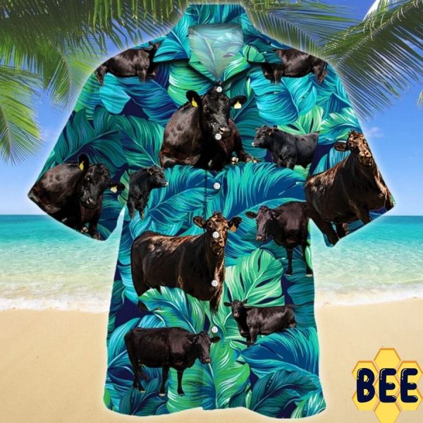 Black Angus Cattle Lovers Trending Hawaiian Shirt-1