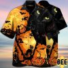 Black Cat And Pumpkin Trending Hawaiian Shirt-1