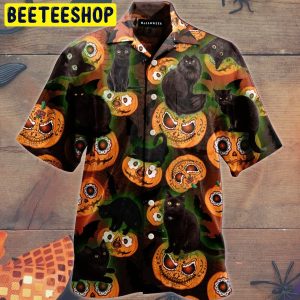 Black Cat- Halloween Trending Hawaiian Shirt-1