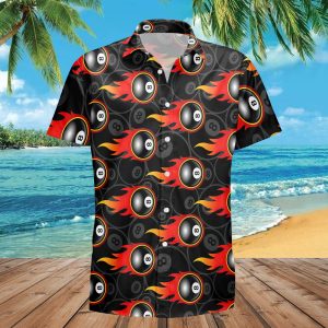 Black Fire 8 Ball Billiard Hawaii Shirt-1