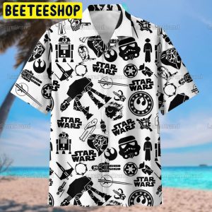 Black Pattern Star Wars Space Ship Battle Trending Hawaiian Shirt-1