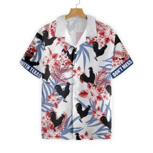 Black Rooster Texas Hawaiian Shirt