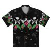 Black Skull And Short Gun Unisex Hawaiian Shirts
