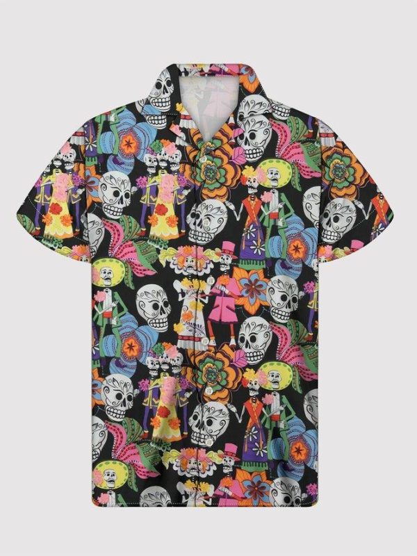 Black Skull Hawaiian Shirt For Men Women Adult