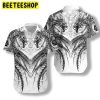 Black White Art Dragon Trending Hawaiian Shirt-2