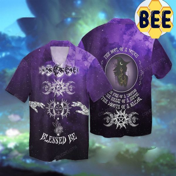 Blessed Be The Soul Of A Witch Halloween Hawaiian Shirt-1