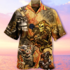Blood A King In Heart Clown Skull Hawaiian Shirt