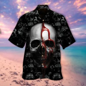 Blood Skull Hawaiian Shirt