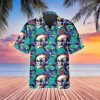 Blue Blurry Skull Art Hawaiian Shirt
