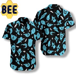 Blue Ghosts Halloween Hawaiian Shirt-1