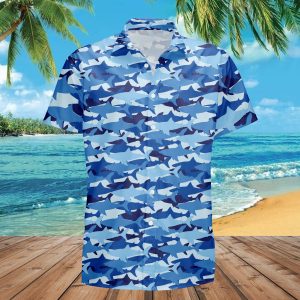 Blue Shark Hawaiian Shirt-1